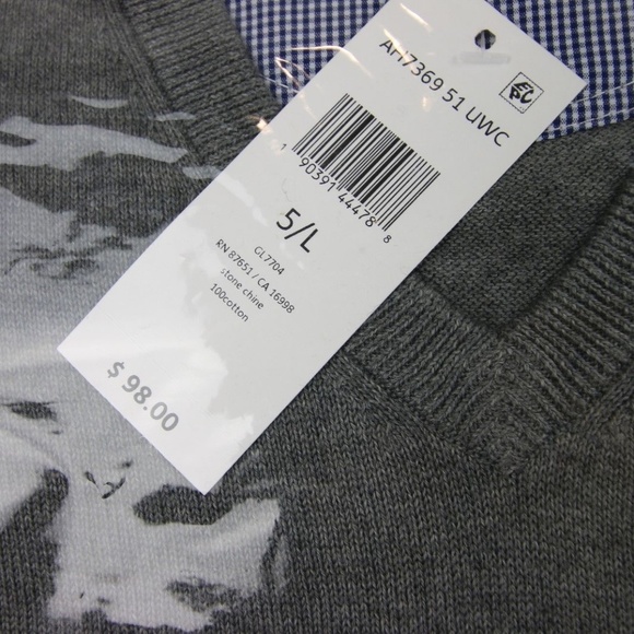 Lacoste Men's V Neck Cotton Jersey Sweater - Picture 3 of 6